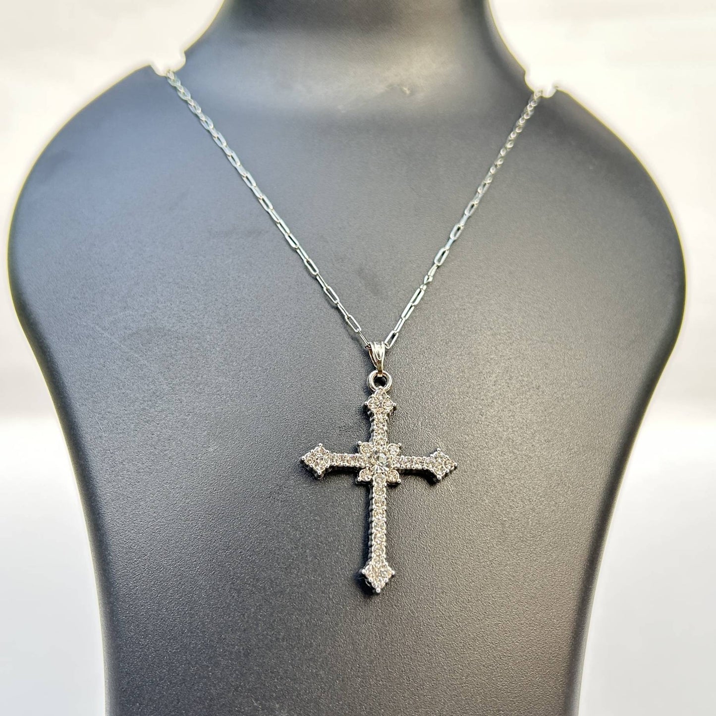 Silver Cross Pendant Necklace