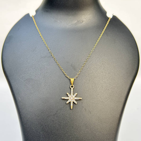 Golden North Star Pendant Necklace