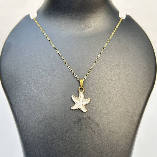 White Starfish Pendant Necklace