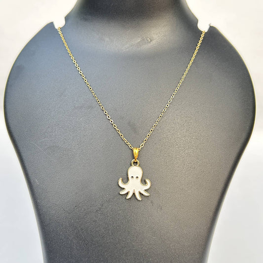 Pink Octopus Pendant Necklace