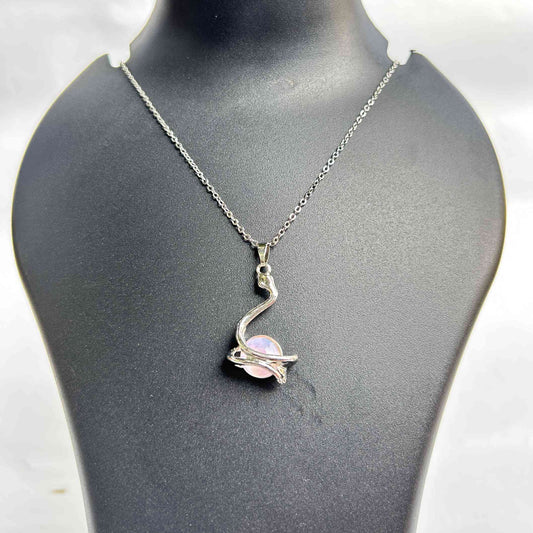 Handmade Serpent & Moonstone Pendant Necklace