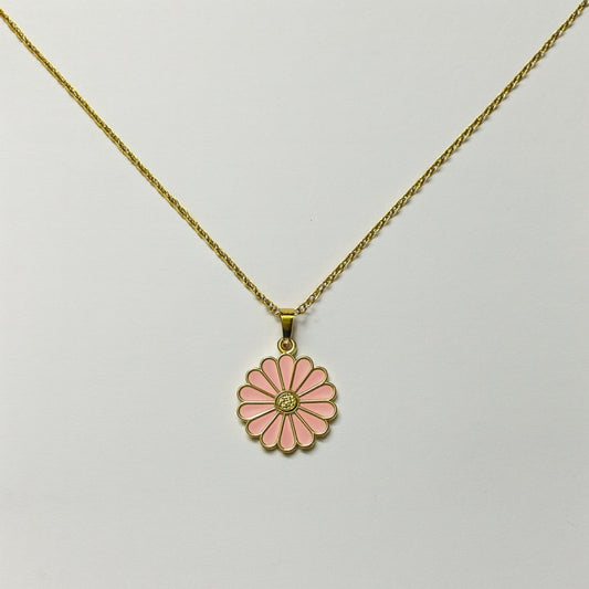 Blossom Pink Daisy Pendant Necklace
