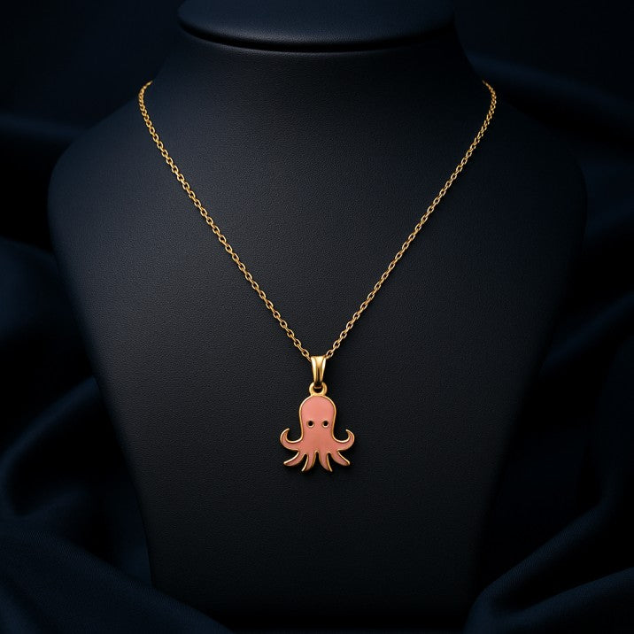 Pink Octopus Pendant