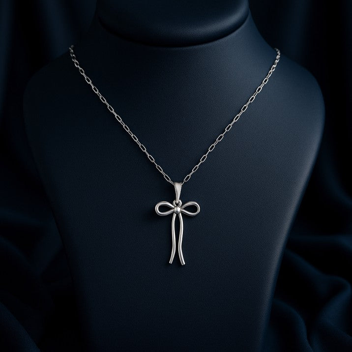 Long Ribbon Bow Pendant