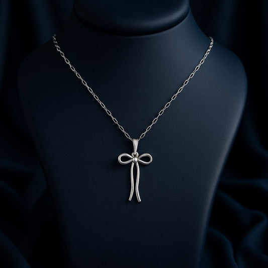 Long Ribbon Bow Pendant