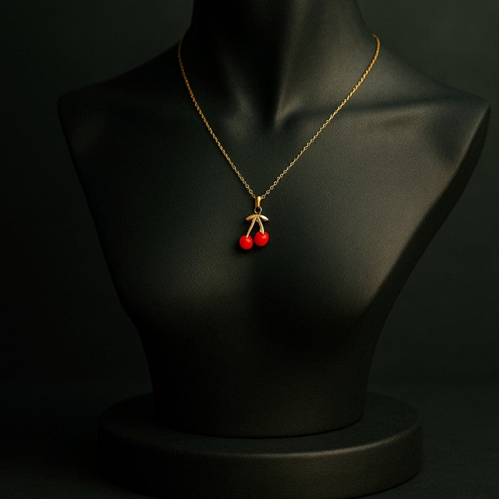 Luxury Cherry Pendant Necklace ( Antitrash )
