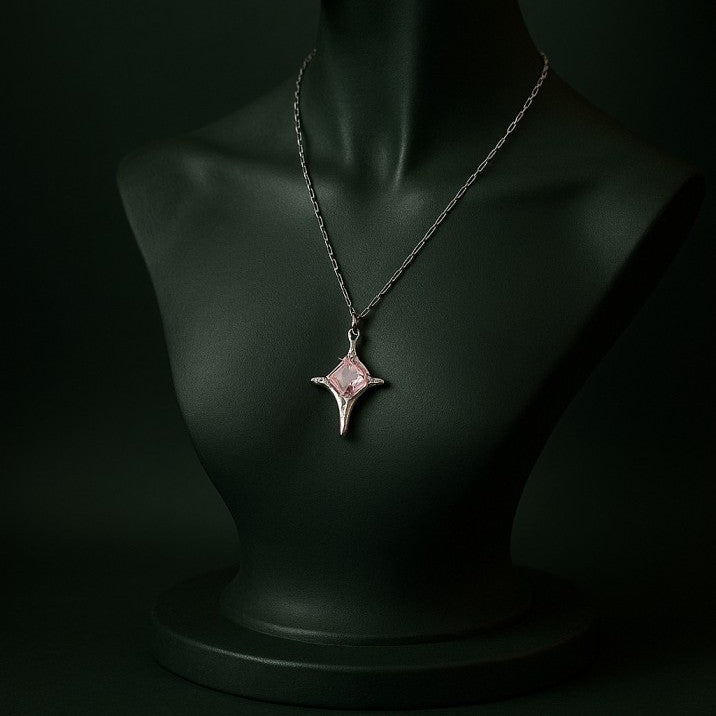 Pink Starburst Crystal Pendant