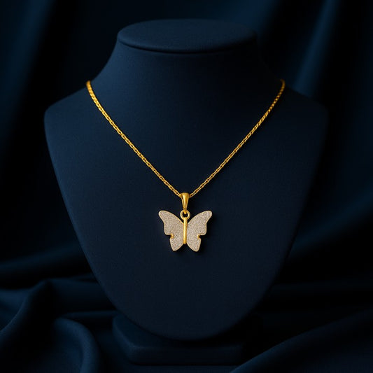 Elegant Golden Butterfly Pendant