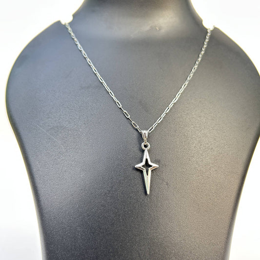 Silver Star Cut Pendant Necklace