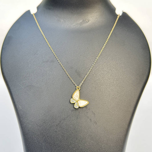 Golden Butterfly Pendant Necklace