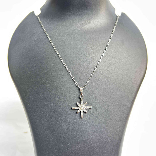 Handmade Silver Starburst Pendant Necklace