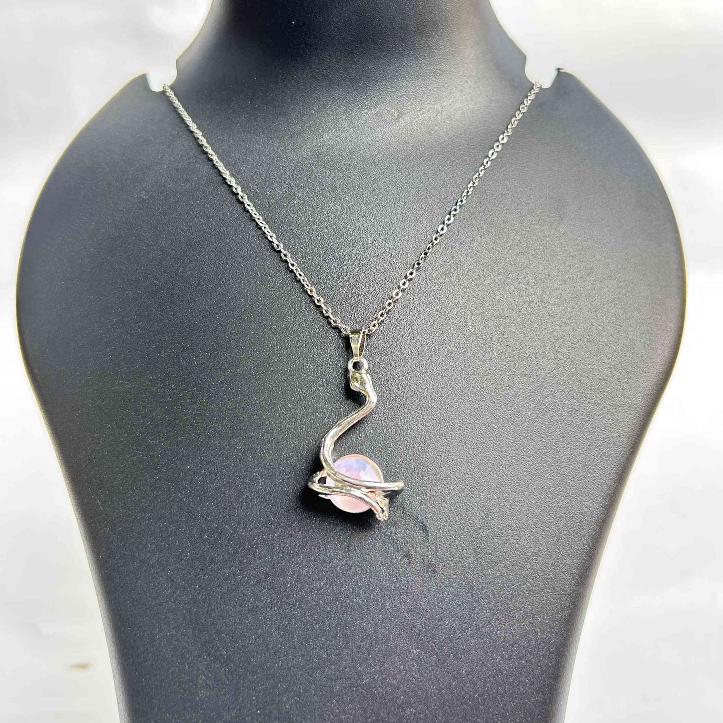 Handmade Serpent & Moonstone Pendant Necklace