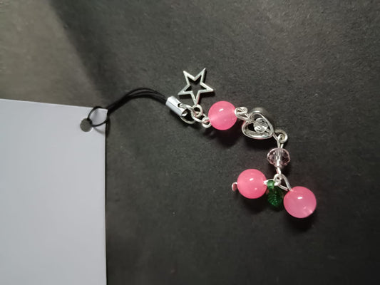 🌸 Cute Cherry & Star Phone Charm – Add Sparkle to Your Device
